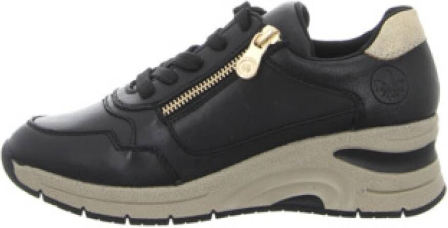 Rieker Sneakers met sleehak vrijetijdsschoen lage schoen veterschoen met rits smalle vorm