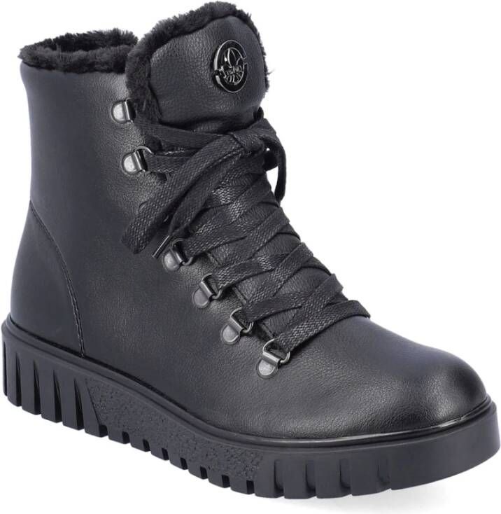 Rieker Zwarte Gesloten Booties Black Dames