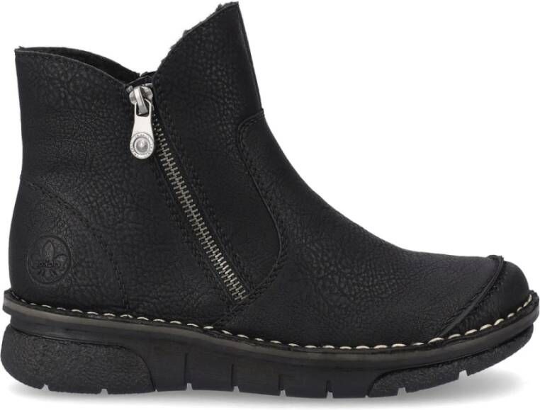 Rieker Zwarte Gesloten Booties Black Dames