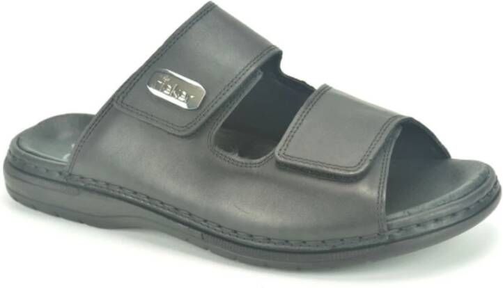 Rieker Zwarte Klomp met Velcro Straps