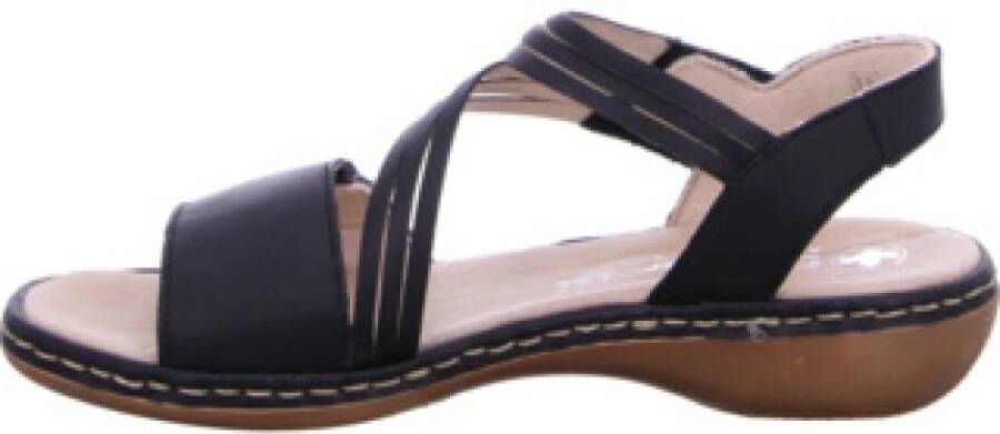 Rieker Zwarte leren band sandalen - Foto 2
