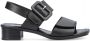 Rieker Zwarte leren platte sandalen Zwart Dames - Thumbnail 1