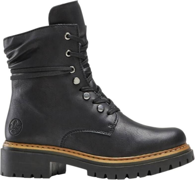 Rieker Zwarte veterschoen Black Dames