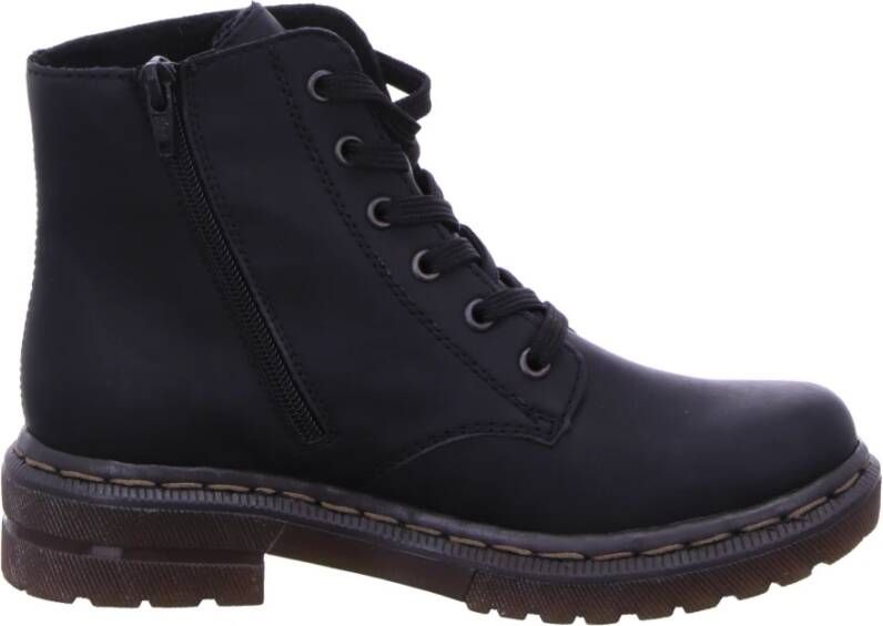 Rieker Hoge veterschoenen veterschoen blokhak met logo-embossing