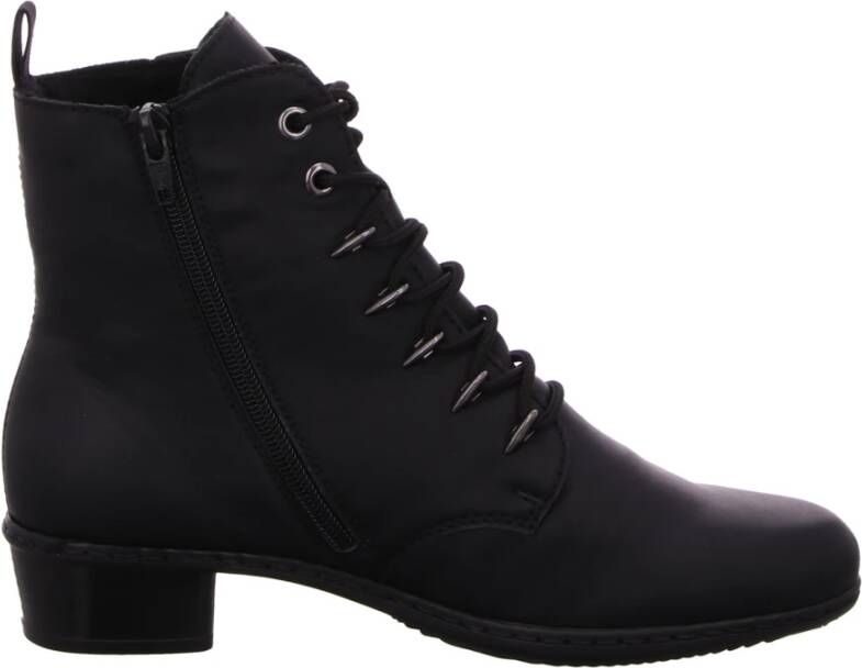 Rieker Zwarte veterschoenen met fleecevoering