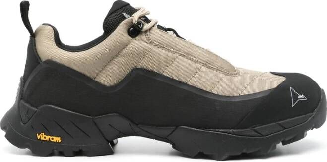 ROA Beige Chunky Lace-Up Sneaker Lug Sole