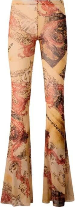 Roberto Cavalli Bootcut Broek met Drakenprint