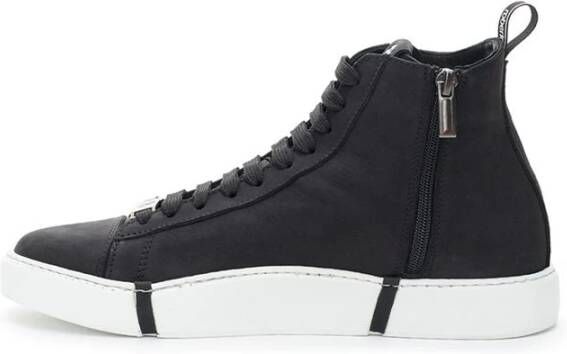 Roberto Cavalli Elegante Suède Sneakers in Chic Zwart Black Heren