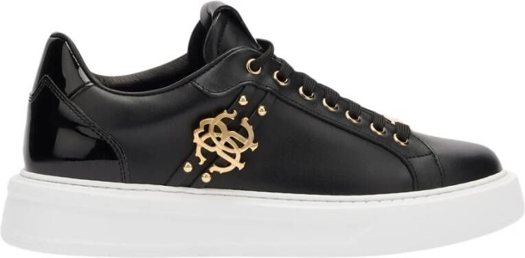 Roberto Cavalli Gouden Detail Leren Sneakers