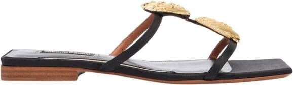 Roberto Cavalli Gouden Schelp Platte Sandalen