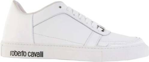 Roberto Cavalli Geëmbosseerde Witte Suède Sneakers Wit Dames