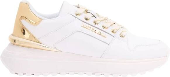Roberto Cavalli Logo Sneakers met Gelamineerde Hiel