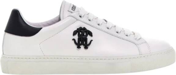 Roberto Cavalli Logo Sneakers Wit Zwart Man Italië