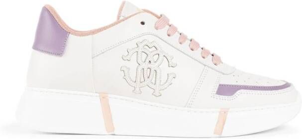Roberto Cavalli Monogram Sneakers met Contrast Hakpaneel