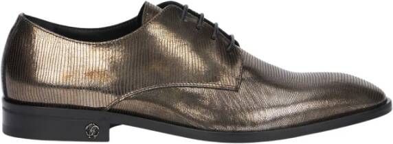 Roberto Cavalli Python-Effect Leren Veterschoenen