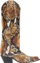 Roberto Cavalli Python Print Leren Cow Laarzen - Thumbnail 1