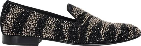 Roberto Cavalli Rhinestone Animal-Print Loafers