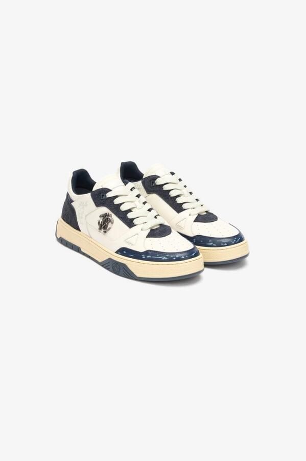 Roberto Cavalli Kleur-blok Slang Monogram Sneakers