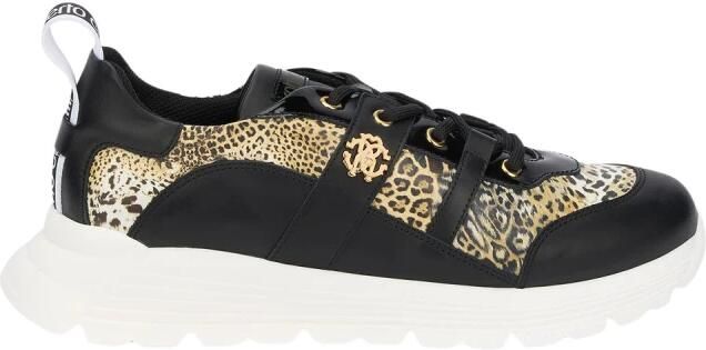 Roberto Cavalli Leopard Print Leather Sneakers - Foto 2