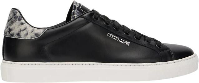 Roberto Cavalli Leren Sneaker met Slangenprint Detail