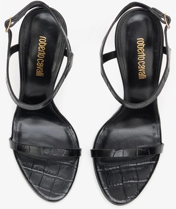 Roberto Cavalli Sandalen met hoge hak en croco-effect van leer - Foto 2