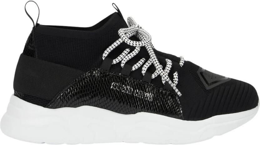 Roberto Cavalli Slip-On Sneakers met slangenprint en veters