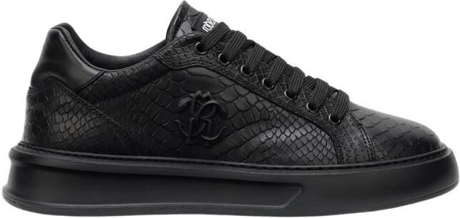 Roberto Cavalli Snake-Embossed Sneaker Met Monogram RC