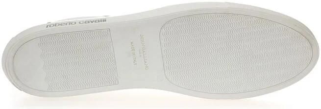 Roberto Cavalli Witte Leren Lage Sneakers