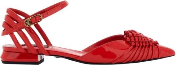 Roberto Cavalli Rode Geweven Sandalen voor Vrouwen
