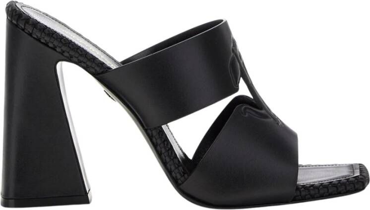Roberto Cavalli Spiegelslang Monogram Sandalen Zwart