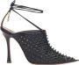 Roberto Cavalli Zwarte Geweven Lace-Up Stiletto Sandaal - Thumbnail 1