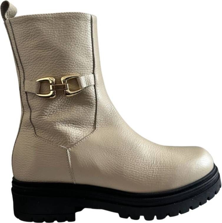 Roberto d'Angelo Stijlvolle Enkellaarzen Beige Dames