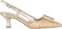 Roberto Festa Beige Raffia en Leren Slingback Beige Dames - Thumbnail 1