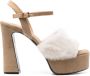 Roberto Festa Beige Sandalen met Gesp en Blokhak Beige Dames - Thumbnail 1
