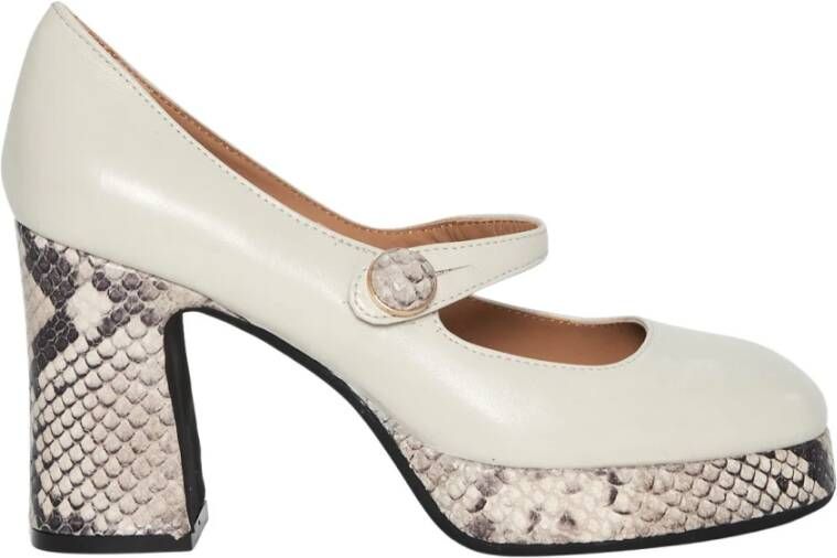 Roberto Festa Bianco Leren Pumps White Dames