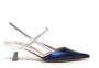 Roberto Festa Blauw Avio Zilver Leren Slingback Blue Dames - Thumbnail 1