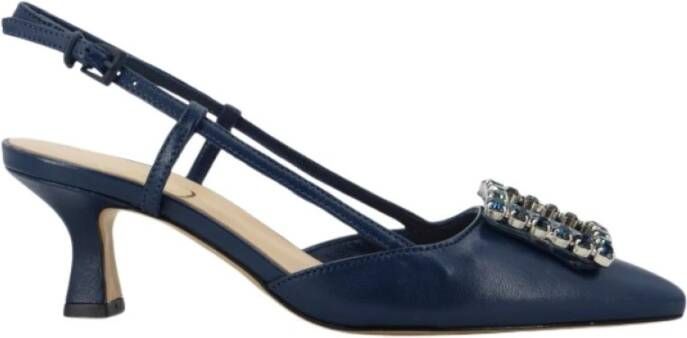 Roberto Festa Blauwe leren pumps met gespdetail