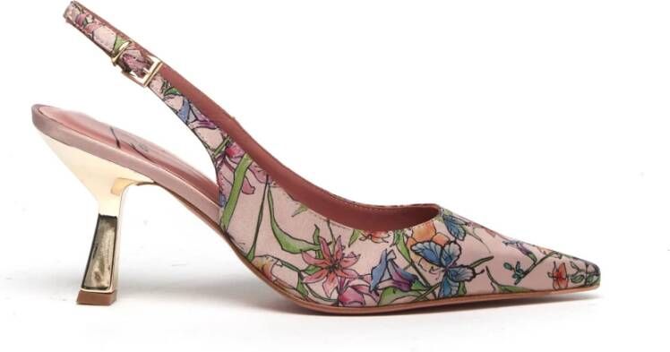 Roberto Festa Bloemenstof Slingback in poederbasis Multicolor Dames