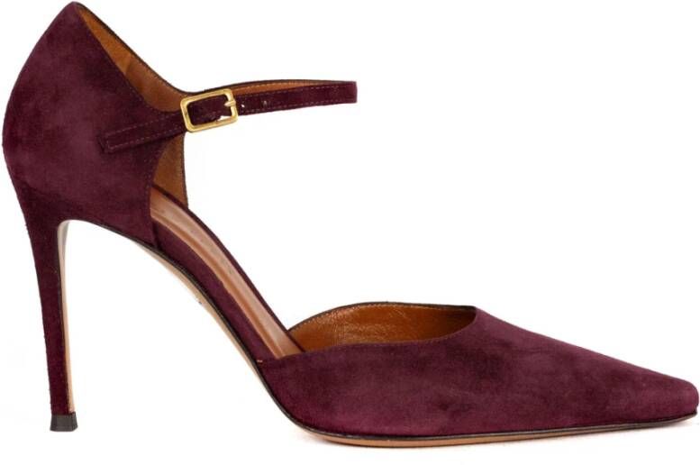 Roberto Festa Bordeaux Suede Pumps met Puntige Neus