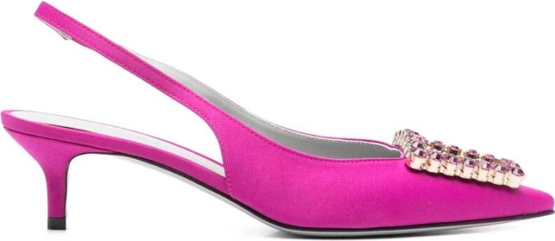 Roberto Festa Fuchsia Roze Kristal Slingback Pumps