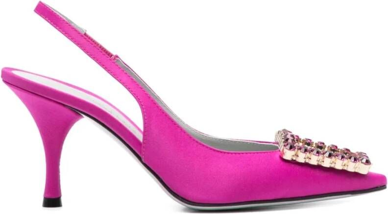 Roberto Festa Fuchsia Roze Kristal Slingback Sandalen