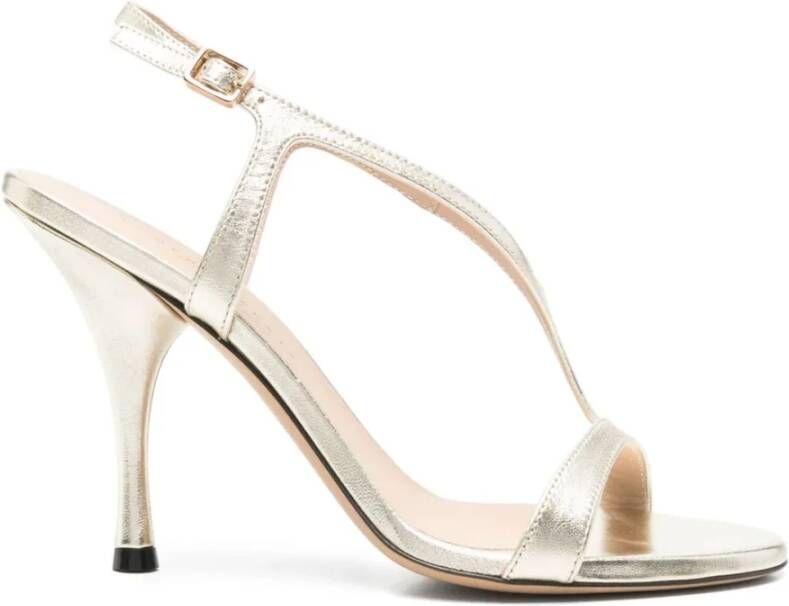 Roberto Festa Gouden hoge hak sandalen open teen