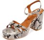 Roberto Festa Grijze leren sandalen met slangenprint - Thumbnail 1