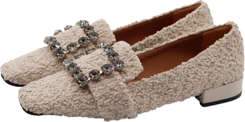 Roberto Festa Grijze Loafer met Broche Beige Dames