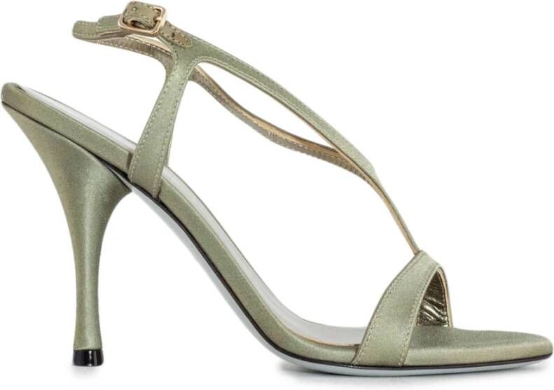 Roberto Festa Groene Satijnen Jennie Sandalen 10cm Hak