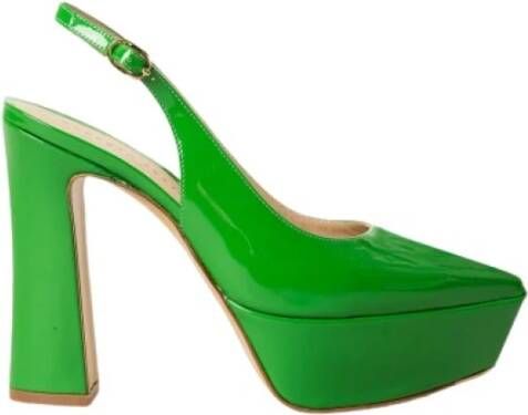 Roberto Festa Groene Slingback Sandalen van Lakleer