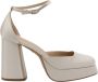 Roberto Festa Schoen met hak van textiel en leer Beige Dames - Thumbnail 1