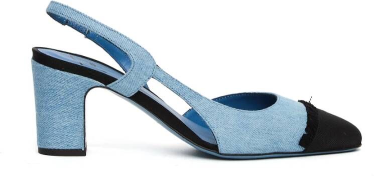 Roberto Festa Jeans Stoffen Zwarte Slingback Ficus Pumps
