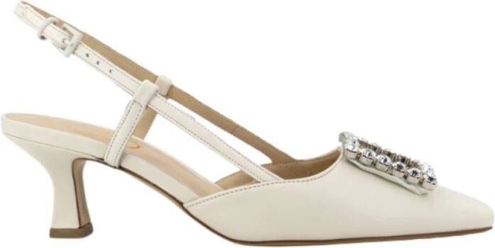 Roberto Festa Leren Bandhakken Beige Dames