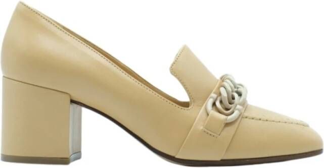 Roberto Festa Leren mocassin met metalen afwerking Beige Dames